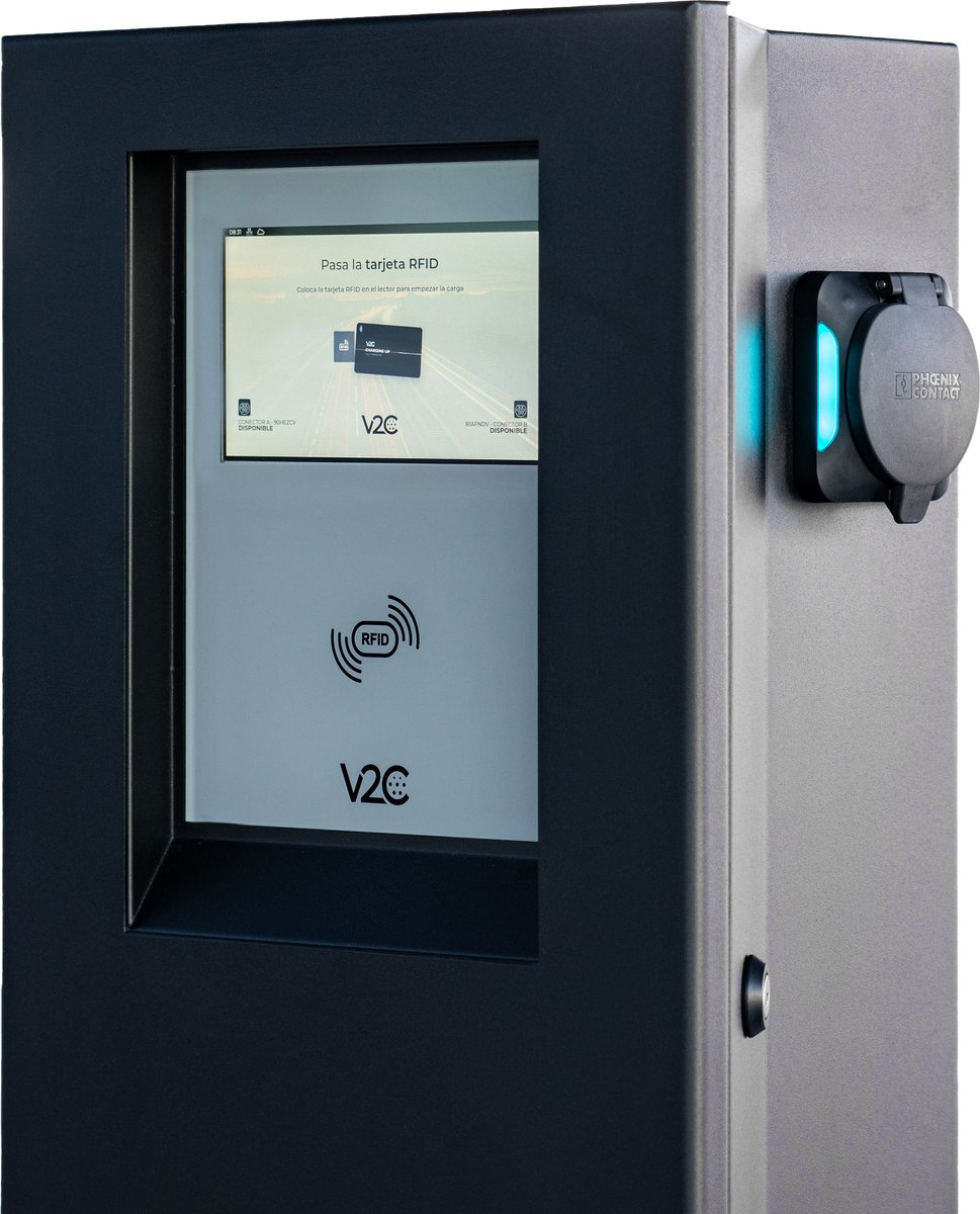 Punto de recarga para vehículo eléctrico V2C Pole Pro 7,4kW monofásico